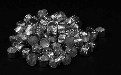Tin Weighing Pans Pressed Standard Weight 3 x 5mm pack of 100